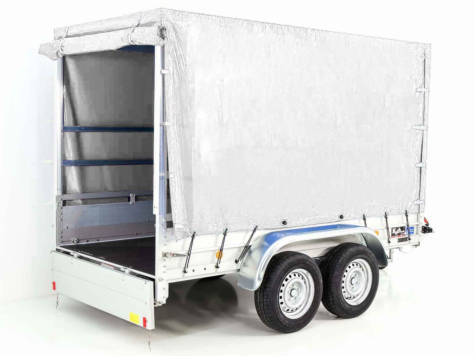 11mitplane-7 Remorque 2600 kg | 150 x 300 cm | avec bâche blanche | Type 7.26 – Image 1