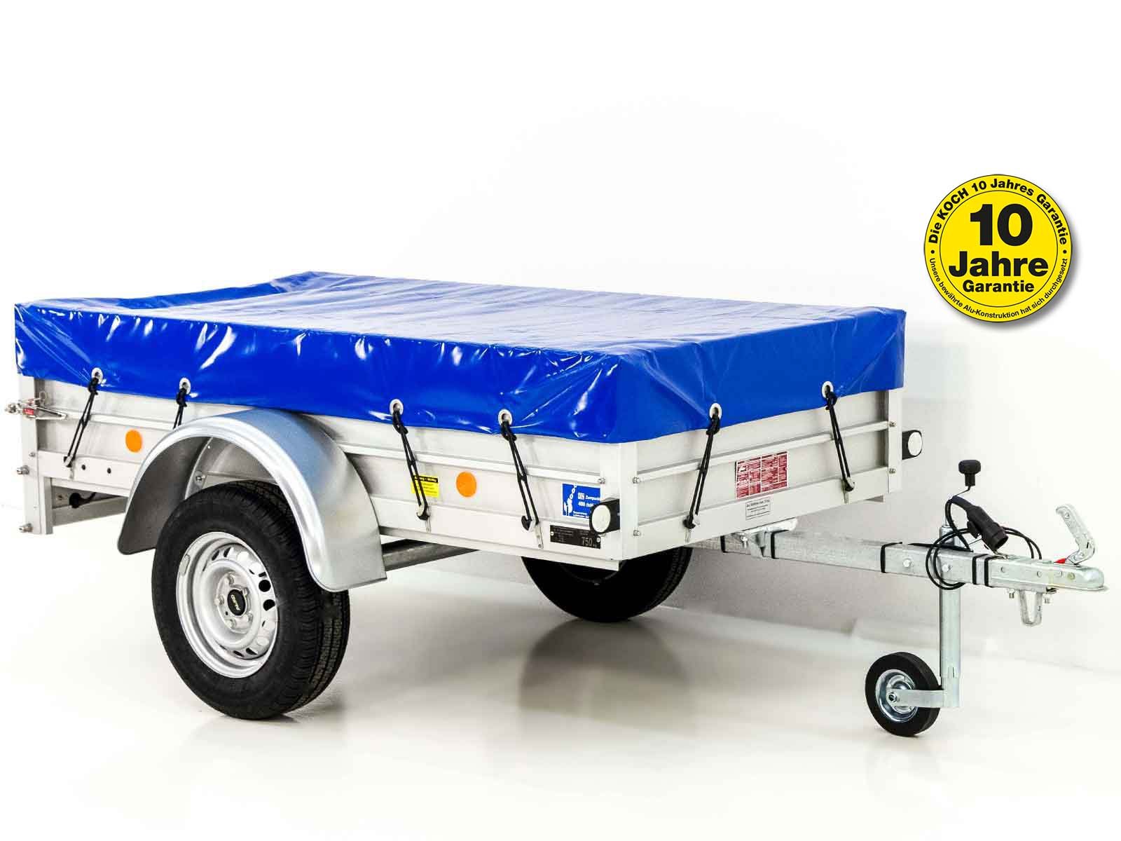 5-un-3-1 Remorque 750 kg | 105 x 205 cm | avec bâche bleue (Réf. GA-3145-25) – Image 1