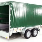 Remorque porte-voitures | Surface utile 150 x 350 cm | Charge utile 2600 kg | Bâche verte | Type 8.26